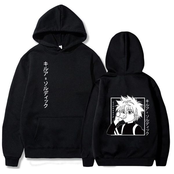 

kawaii x hoodies men women long sleeve sweatshirt killua zoldyck anime manga hoodies bluzy clothes, Black