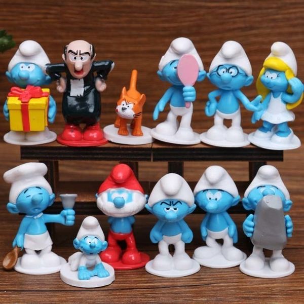 

iju4hsmurfs 12 cute models display dolls blue sister gege witch cake decoration toy doll9kjyu, Silver