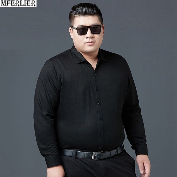 Alta qualidade gordura camisa homens luva longa tamanho grande primavera 7xl 8xl 9xl 10xl algodão negócio formal escritório homem vestido caseiro camisas 54 C1210