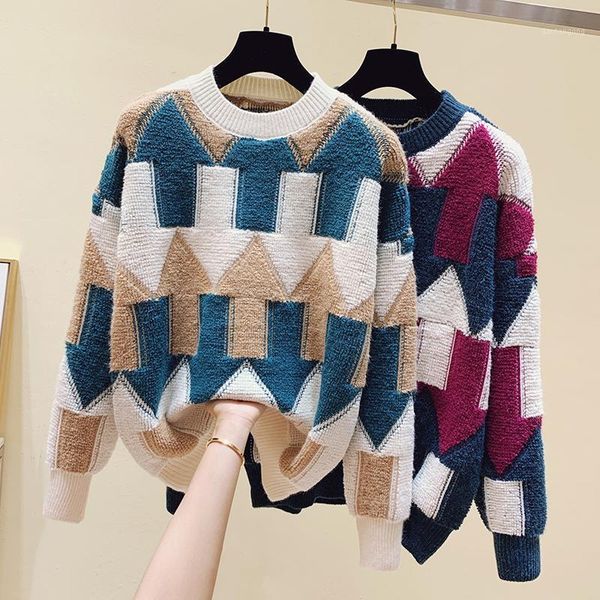 

fall 2020 women clothing loose coat lazy thickened ladies sweater ladies wear explosive style winter clothes women sweater1, White;black