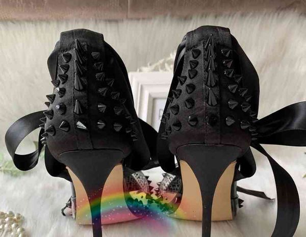 

casual designer lady fashion black strass crystal spikes point toe high heel pump thin heels stiletto party shoes 12cm 10cm 8cm