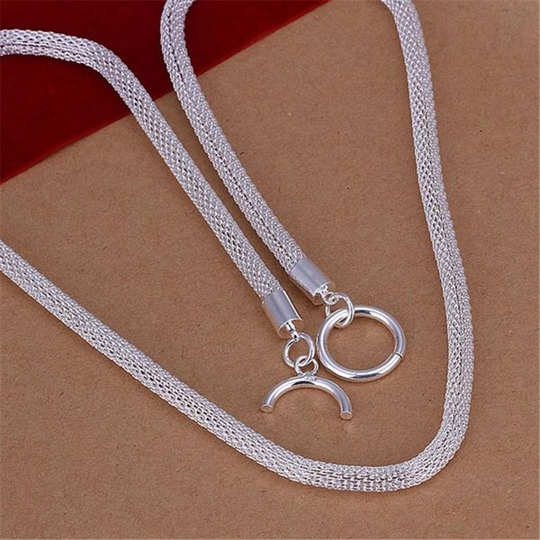 

wholesale charm chain silver color women men necklace fashion jewelry wedding party gift lady n087 h sqcoxt
