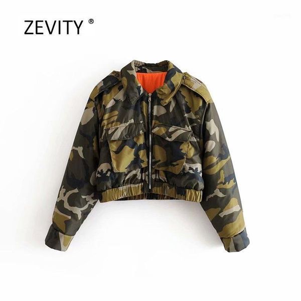 

2020 women fashion camouflage pattern pocket short coats ladies zipper casual flight jacket hem elastic outwear coat ct2871, Black;brown
