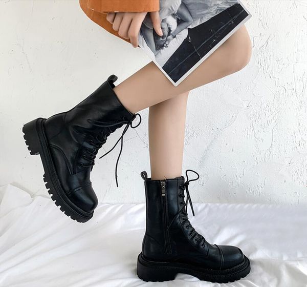 

women boots winter snow fluff booties cool black internal increase womens motorcycle boot leather shoes keep warm size 35-40 01