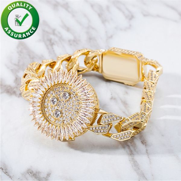 

hip hop jewelry diamond bracelet iced out cuban link chain mens bracelets gold silver luxury designer bangles bling fashion accessories, Black