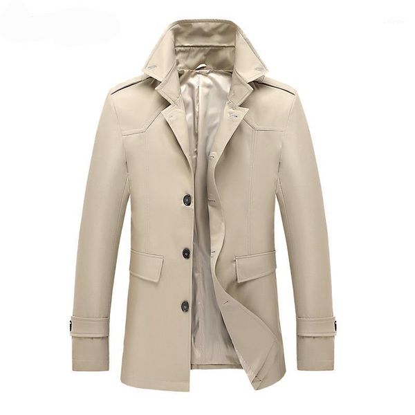 

moruancle men fashion trench coat british style overcoat male spring autumn windbreaker outerwear solid color single breasted1, Tan;black