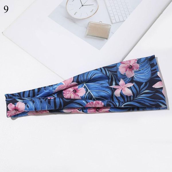 

summer orchid cashew flower twist women headband elastic hairband sport yoga turban wide headwrap bandage sweat hair accessories q bbyfzs
