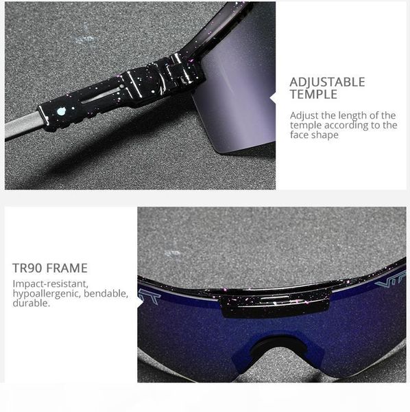 

2021 original pit viper sport google tr90 polarized sunglasses for men women outdoor windproof eyewear 100% uv mirrored lens gift, White;black