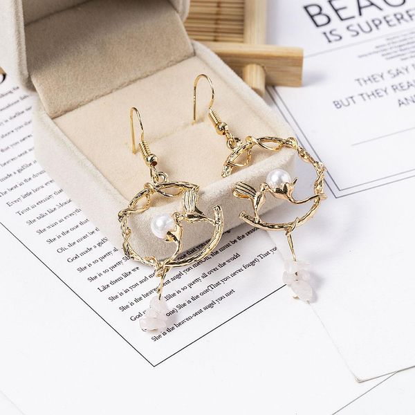 

2020 new fashion women elegant pearl magpie bird earrings lover's gift anniversary jewelry for women drop dangle earrings zinc wmtczf, Golden