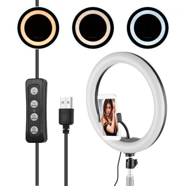 

flash heads 13 inch led ring selfie video light lamp 10w dimmable 2700-5500k color temperature with phone holder for huawei1