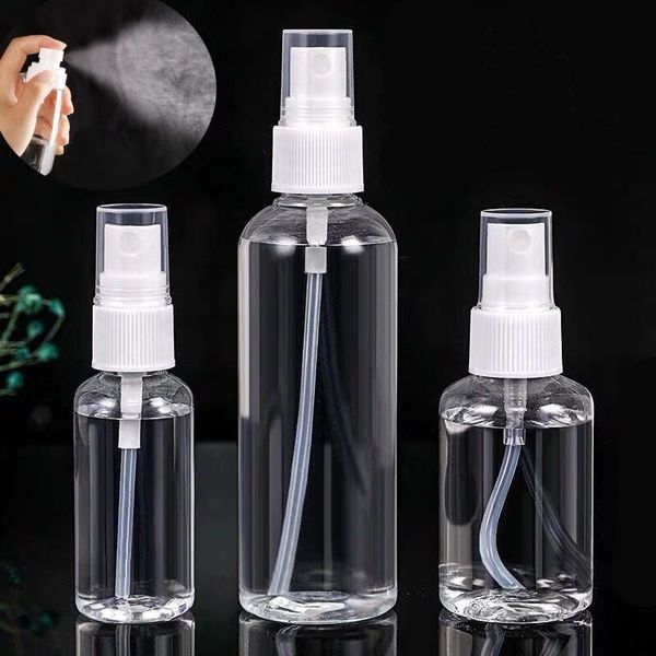 

sanitizer empty lotion bottle spray plastic transparent hand travel atomizer refillable cosmetic containers 30 50 100ml fxsw