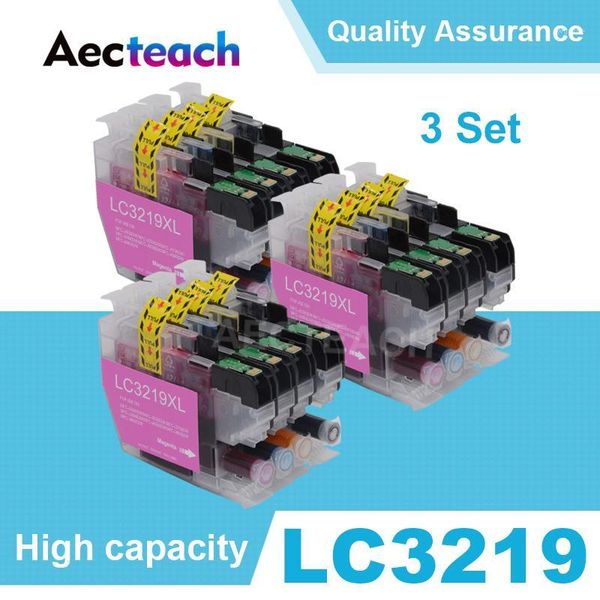 

aecteach 3 sets 4 color compatible ink cartridge lc3219 for brother mfc-j5330dw mfc-j5335dw mfc-j5730dw inkjet printer lc-32191