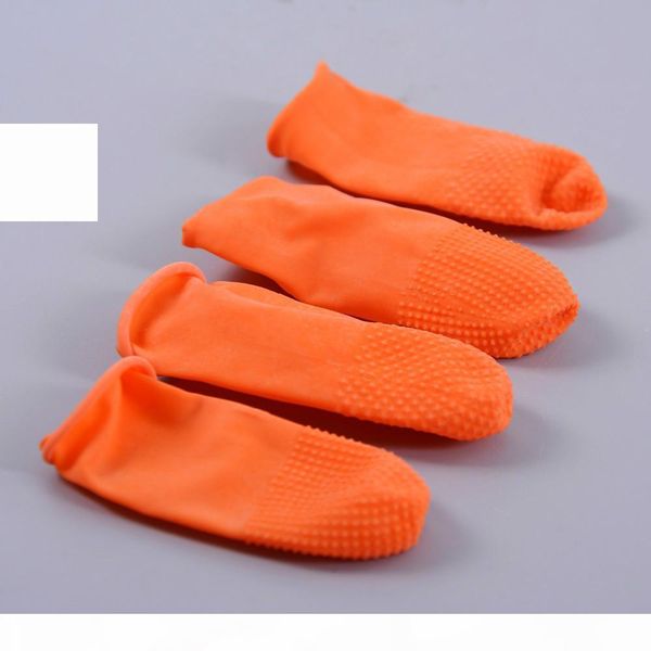 

10pcs safety latex heat insulation finger protector cots shields antislip antistatic finger tip for keratin hair extensions, White