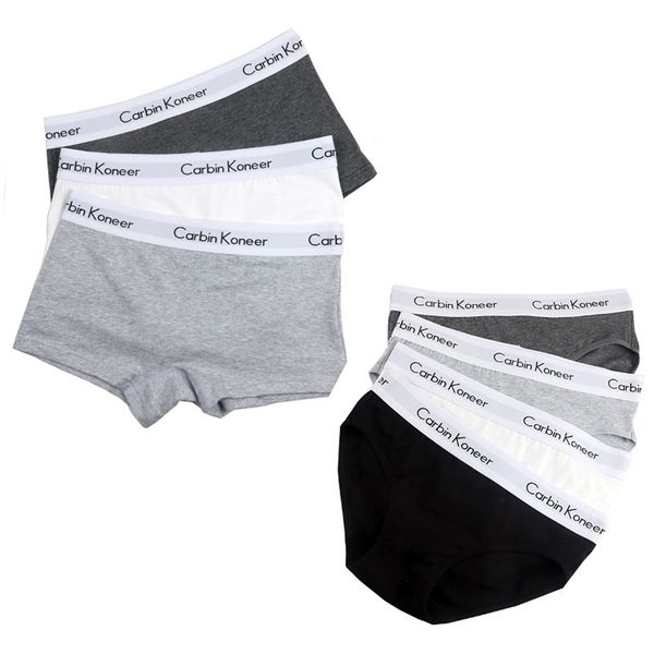 

3pcs pack boyshorts cotton underwear for women shorts solid color boxers briefs panties wide-band simple large size black gray 201112, Black;pink