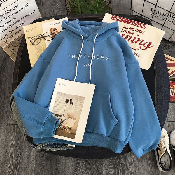 

sweatshirts women letter hoodies harajuku loose autumn winter warm clothes pocket sweatshirt long sleeve oversized hoodies women1, Black