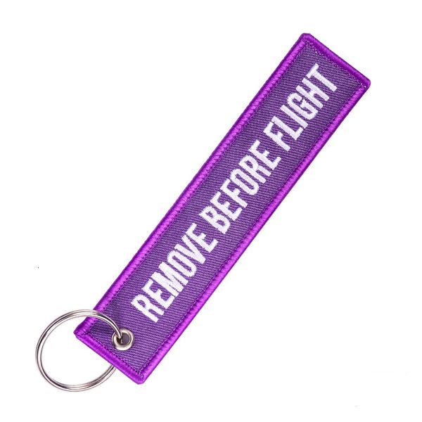 

remove before flight designer tag label keyring key embroidered nice canvas specile keychains luggage tags red, Silver