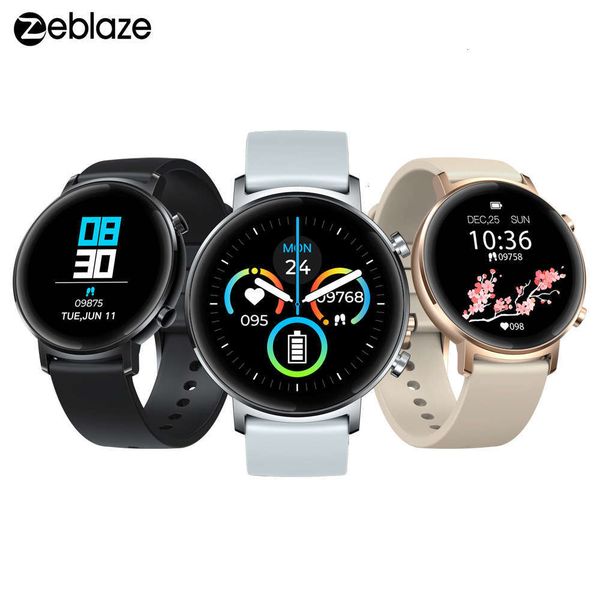 

zeblaze gtr smart watch android ios heart rate monitoring blood prsure round touch screen metal