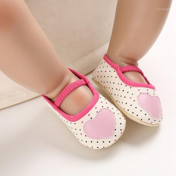 

first walkers baby girl heart print anti-slip casual sneakers toddler soft soled princess bowknot breathable walking shoes a0051