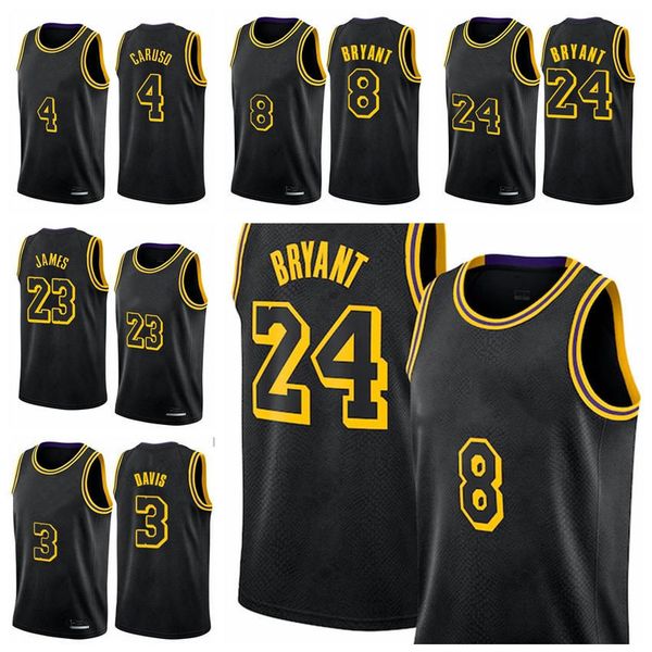 

2020 лос-анджелес лейкерс доверие брайант 8. 24нтина дэвис леброн джеймс алекс карус сэндман город баскетбол, Black;red