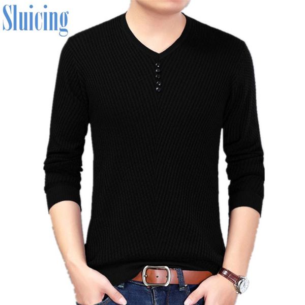

men's sweaters sluicing knitwear casual youth pure color v-neck t-shirts pullovers shirts, White;black