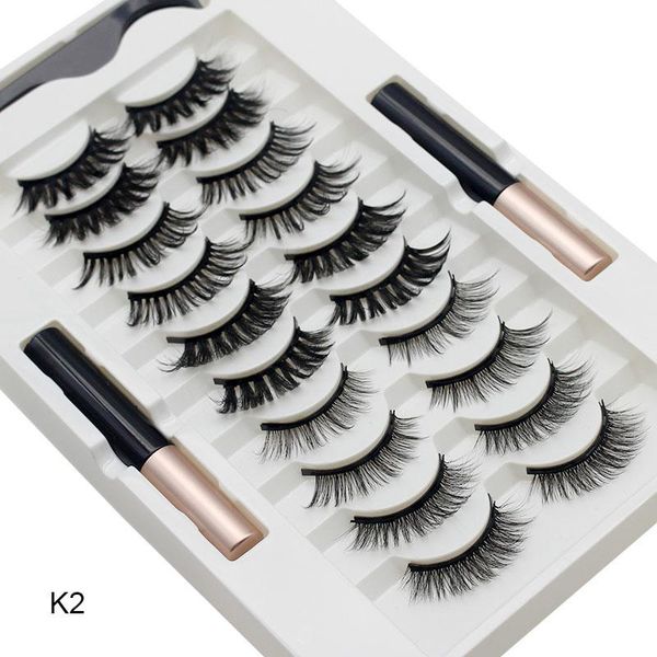 

10 pairs magnetic false eyelashes with eyeliner kit natural look glamnetic cosmetic eyelash quick dry thick and long makeup tool