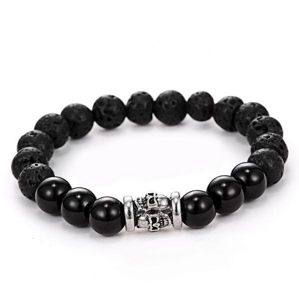 

lava stone natural beads charms skull bracelets prayer anti-fatigue volcanic rock charm bracelets men's women's fashion diffuser j