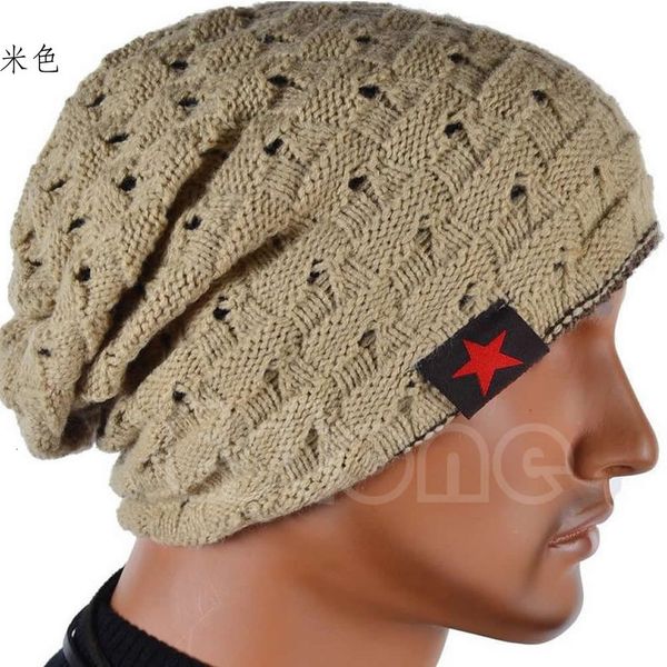 

star winter skull chunky hat women knit men beanie reversible baggy snow male oversize cap warm causal accessories 4zne0