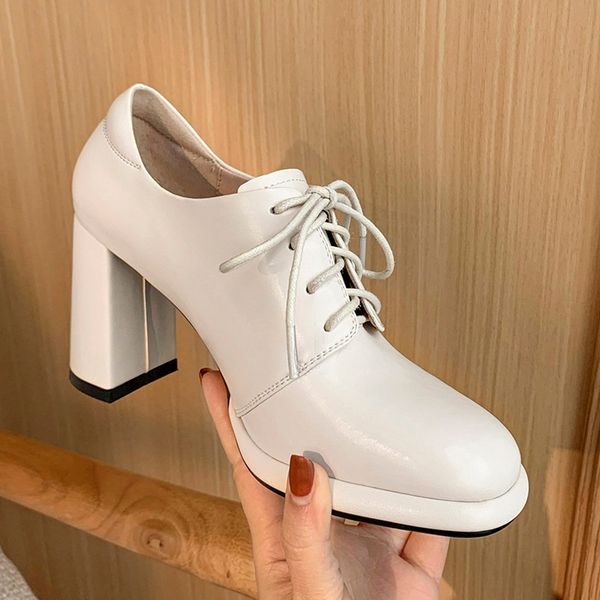 

2021 classic female new spring fall toe woman shoes lace size epgm, Black