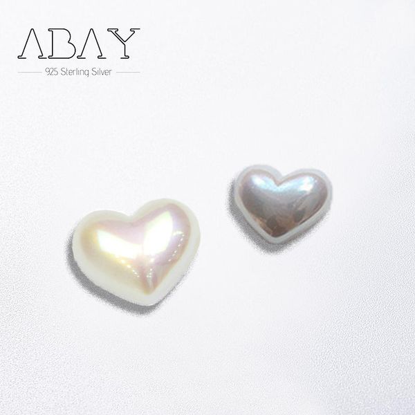 

stud 925 sterling silver pin lovely and small, love, colorful pearl, versatile lady style, anti allergy, add temperament, Golden;silver