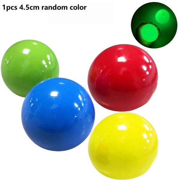 

4 colors tpr sticky ball air luminous ball interesting safty stress reliever training children interactive toys ceiling balls