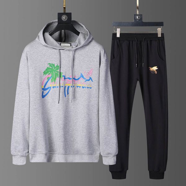 

ssnew style 20 designer men's casual sportswear printing men's jogging suit suit hip-hop suit -3xl, Gray