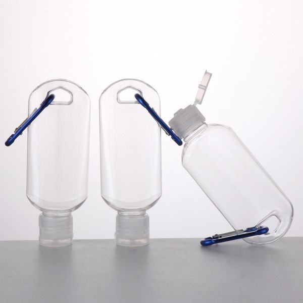 

metal hook 60ml bottles pet plastic flip cap bottle for disinfectant hand sanitizer sea shipping dhd1567