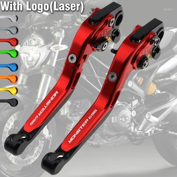 

motorcycle brakes cnc logo clutch levers black for 696 2008-2014 accessories1