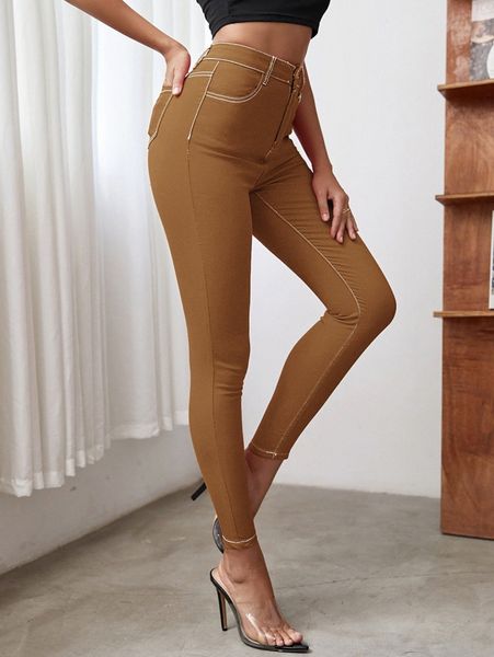 

high waist skinny cropped jeans i5jo#, Blue