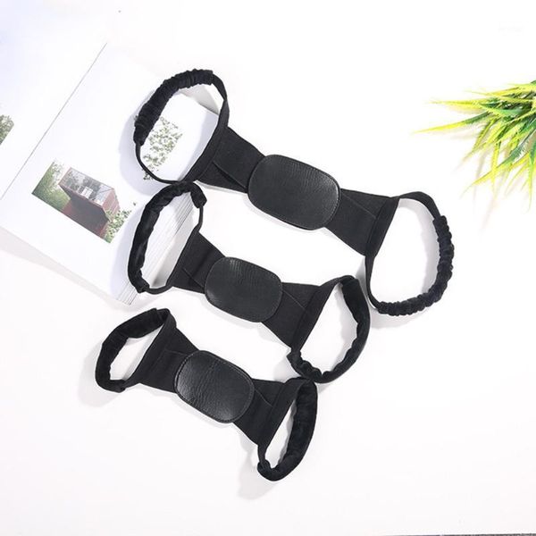 

back support brace belt adjustable posture corrector clavicle spine shoulder lumbar correction1, Black;blue