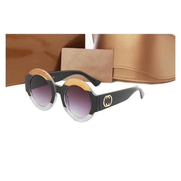 

new luxury vintage round sunglasses women retro brand design fashion tricolor frame circle sun glasses female oculos uv400, White;black