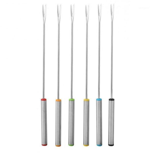 

forks stainless steel fruit chocolate fork cheese pot dessert fondue fusion skewer kitchen tools 6pcs1