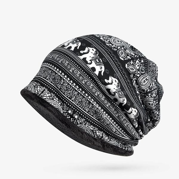 

beanie/skull caps autumn and winter ski warm hat cashew flower pattern leisure sports hedging cap around the neck muslim fashion toe, Blue;gray