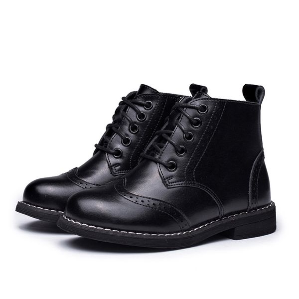 

children boots boys snow waterproof shoes kids genuine leather boots boy boots girls martin warm shoes sport shoes 201211, Black;grey