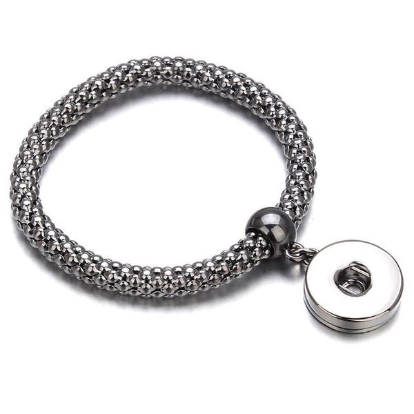 

new snap bangles jewelry rose gold elastic snap bracelets metal snap button charms jewelry bracelet for wom jllqog, Golden;silver