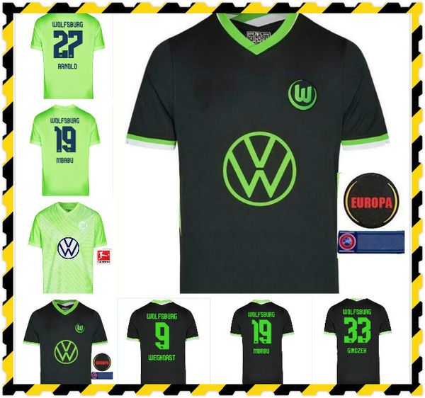 

20 21 vfl wolfsburg soccer trackss weghorst arnold 2020 2021 malli brekalo футбол футболка mehmedi футбольная рубашка руссиллон ссаве камисс, Black;yellow