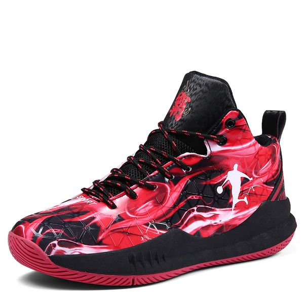 

man light breathable anti-slip basketball sneakers men lace-up sports gym ankle boots shoes basket homme c1212, Black;white