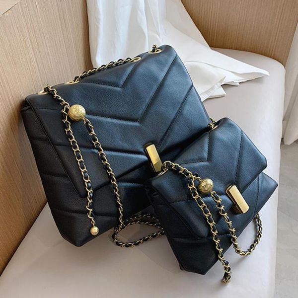 

cross body elegant female square crossbody bag 2021 quality pu leather women's handbag large capacity chain shoulder messenger