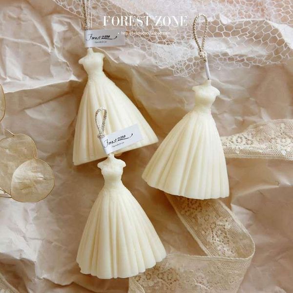 

1pcs wedding dress candles home decoration scented candle valentine day gift party ornament christmas 1pcs wedding wmtbaq