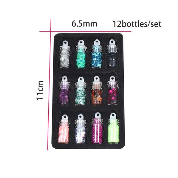 

48 бутылки флэш блестки порошок nail art decoration блеск блестки эпоксидная смола формы аксессуары для diy ювелирных изделий изготовление р