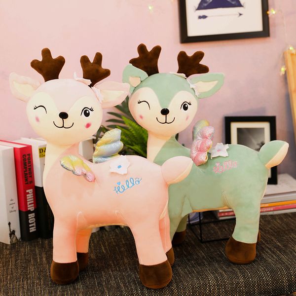 

Factory direct new angel plum flower deer plush toy cute animal pillow children's birthday gift wholesale