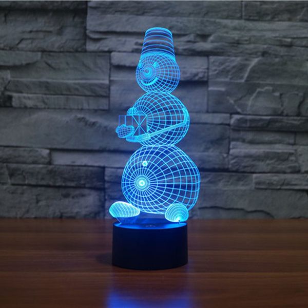 

2021 new 3d lamp decor snowman creative night cool atmosphere light as home decoration l32g