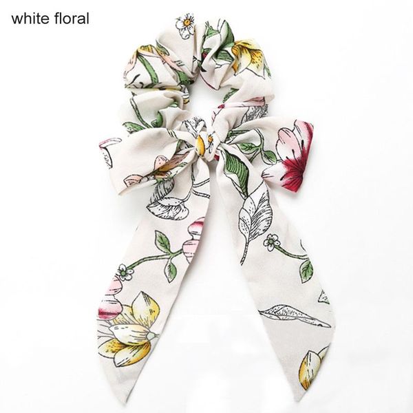 

q 2020 шифон печать screunchies женщины эластичные молоды женщина художник держатель для волос веревка девушки аксессуары для волос корейски, Black;brown