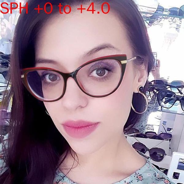 

mincl/2020 square glasses women anti-blue reading glasses women brand eyeglasses luxury cat presbyopia nx1, White;black