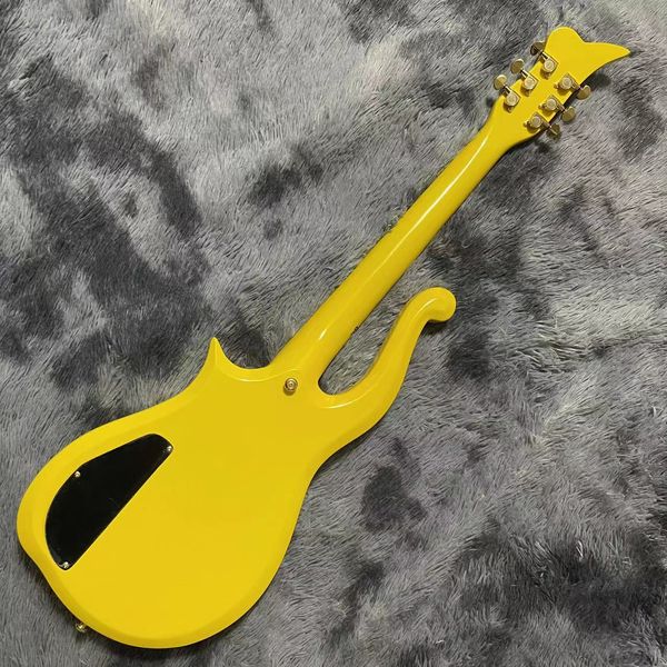 Guitarra elétrica do príncipe do príncipe do corpo de mogno feito sob encomenda na cor amarela